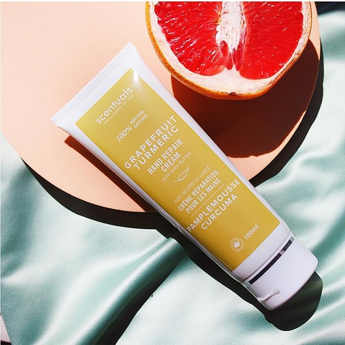 Hand Cream Set of 2, with Shea Butter, Cocoa Butter, Argan & Almond oil, Moisturizing Dry Hands. Rosemary Mint + Grapefruit Turmeric (100ml x 2/3.38 fl.oz x 2)