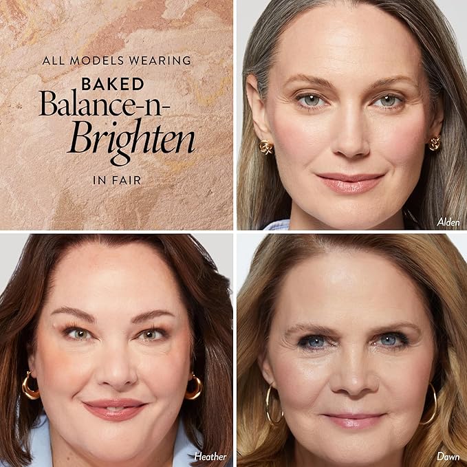 LAURA GELLER NEW YORK Award-Winning Baked Balance-n-Brighten Color Correcting Powder Foundation - Fair - Buildable Light to Medium Coverage - Demi-Matte Natural Finish