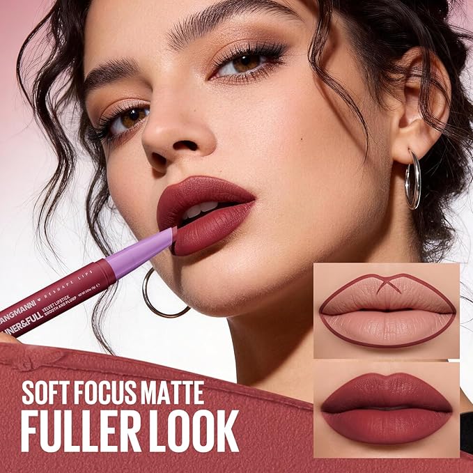 BestLand 6Pcs 2-in-1 Lipstick and Liner Lip Combo Set, Soft Sculpt Nude Collection – Creamy Matte Lip Crayon with Flat Edge Tip, Gradient & Ombre Lip Effect (Bold Sculpt Deep Lip Combo Set)