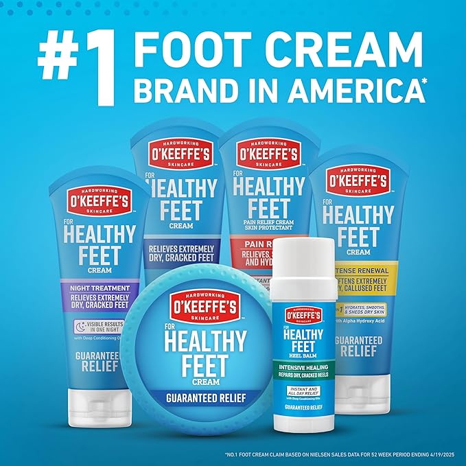 O'Keeffe's for Healthy Feet Foot Cream - 6.4 oz Jar (2 Pack) - Guaranteed Relief for Extremely Cracked, Dry Feet, Repairing Skincare, Instantly Boosts and Retains Moisture Levels