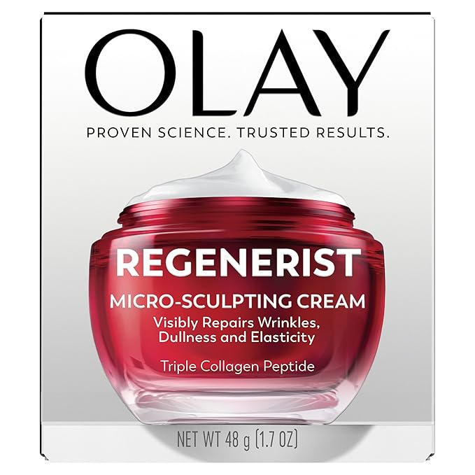Olay Face Moisturizer, Regenerist Micro-Sculpting Facial Cream for Women - Anti-Aging, Anti-Wrinkle, Firming Skin Care - Triple Collagen Cream, Peptide Moisturizer, Hyaluronic Acid, Niacinamide, 1.7oz