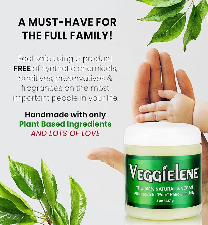 Beesaluxe Veggielene - 100% Natural, Vegan & Hypoallergenic Alternative to Petroleum Jelly - Unpetroleum - Lips, Hands, Baby, Makeup Remover and More (2 Ounce)