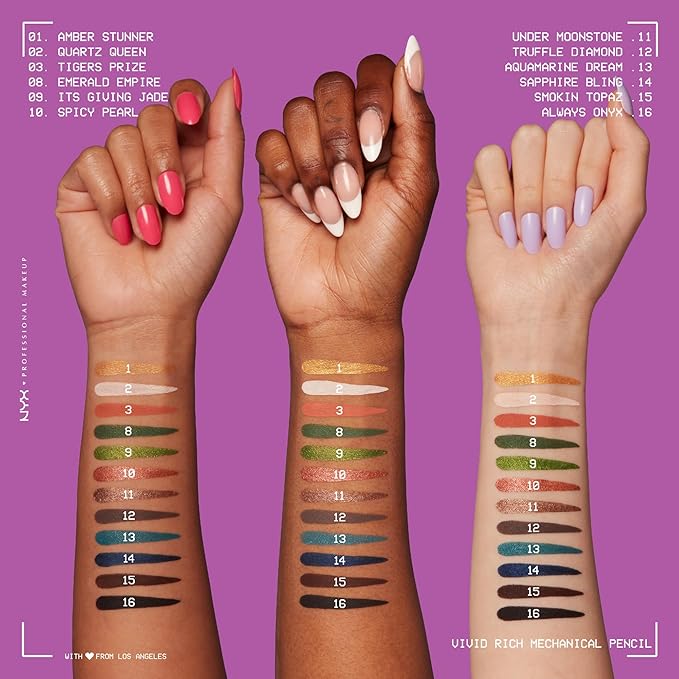 NYX Professional Makeup Mechanical Eye Pencil, Vivid Rich Mechanical, Creamy Retractable Eyeliner - Amber Stunner, Gold Eyeliner