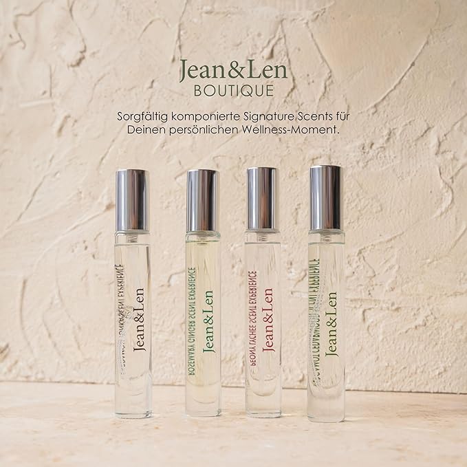 Jean & Len Scent Experience Rosemary & Ginger, Eau de Toilette with rosemary & ginger fragrance, practical mini perfume, ideal for on the go, minimalistic glass bottle, 0.34 Fl. Oz.