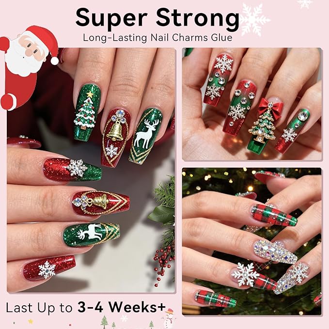 Makartt Nail Rhinestone Glue - 30ML Super Strong Adhesive Gel Nail Glue for Decorations Nail Charms 3D Gel Nail Art Gems Jewel Diamonds for Salon & DIY Manicure, UV/LED Cured Need Beauty Gifts