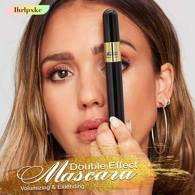 Volume and Length Liquid Mascara - Waterproof and Sweat Resistant Black Mascara Curling Eyelashes and Fast Dry, No Flaking and No Clumping, Cruelty Free, Create Dramatic Lashes (Black)