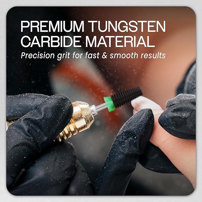 PANA 3/32" Shank 5-in-1 Nail Carbide Bit - (Triple Coarse - Coarse Grit, DLC Black) - Two Way Rotate use for Both Left and Right Handed Fast remove Acrylic or Hard Gel Machine