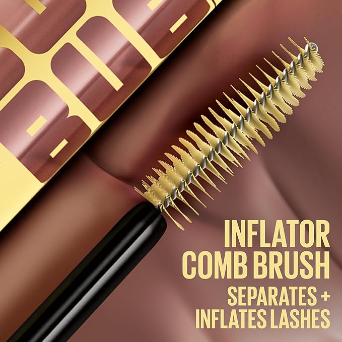 Maybelline The Colossal Bubble Washable Mascara, Buildable Mascara Volume and Length Formula for Bold, Separated Lashes, Blackest Black, 1 Count