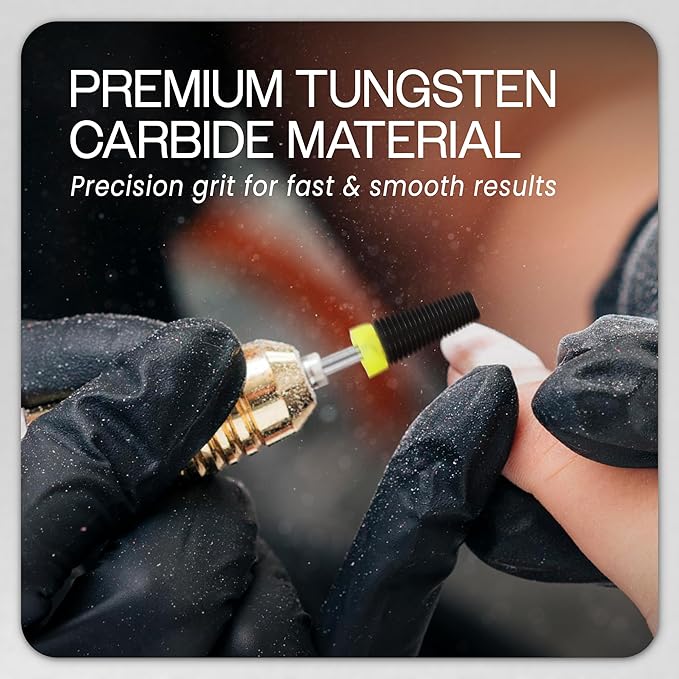 PANA 3/32" Shank 5-in-1 Nail Carbide Bit - (Triple Coarse - Extra Fine Grit, DLC Black) - Two Way Rotate use for Both Left and Right Handed Fast remove Acrylic or Hard Gel Machine