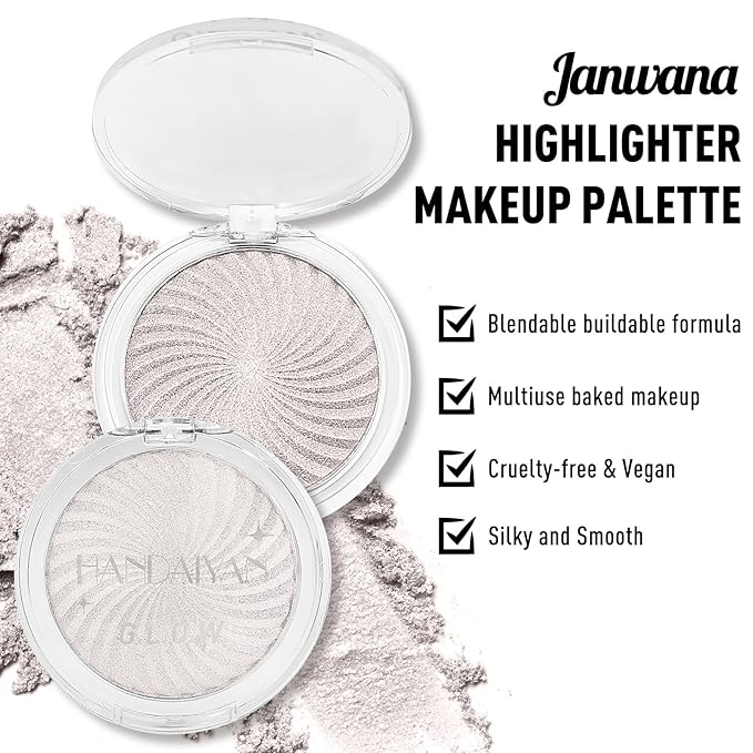 Highlighter Makeup Palette Shimmer Face Body Illuminator Glitter Highlighter Makeup Kit Long Lasting Highly Pigmented Highlighters Makeup Palette #2 Blossom Pink