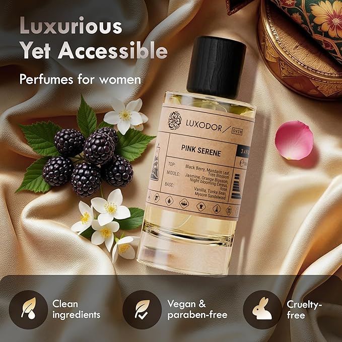 Pink Serene Perfume for Women, Inspired by D.ior's Addict, 2-Piece Combo of 100 ml Fragrance Spray Bottle and 10 ml Alcohol-Free Roll-On Perfume Oil, Vegan, Paraben-Free Cologne