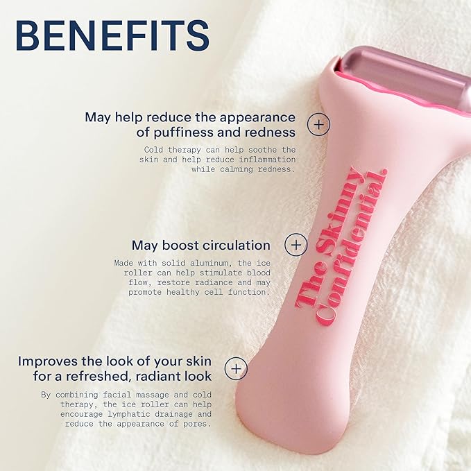 The Skinny Confidential HOT Mess Ice Roller for Face - Facial Roller Skincare Tools Contour, Tighten & De-Puff Skin - Self Care Beauty Gift for Women & Men for Clear, Radiant & Smoother-Looking Skin