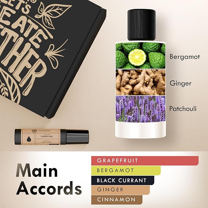 Triumph King Perfume for Men, Inspired by Absolu Aventus, 2-Piece Combo of 100 ml Fragrance Spray Bottle and 10 ml Alcohol-Free Roll-On Perfume Oil, Vegan, Paraben-Free