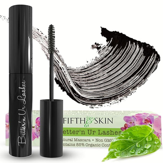 Fifth & Skin BETTER'N UR LASHES Natural Mascara | 100% Natural (Black) Organic - Vegan - Gluten, Paraben, Nut, Lead, Dye FREE