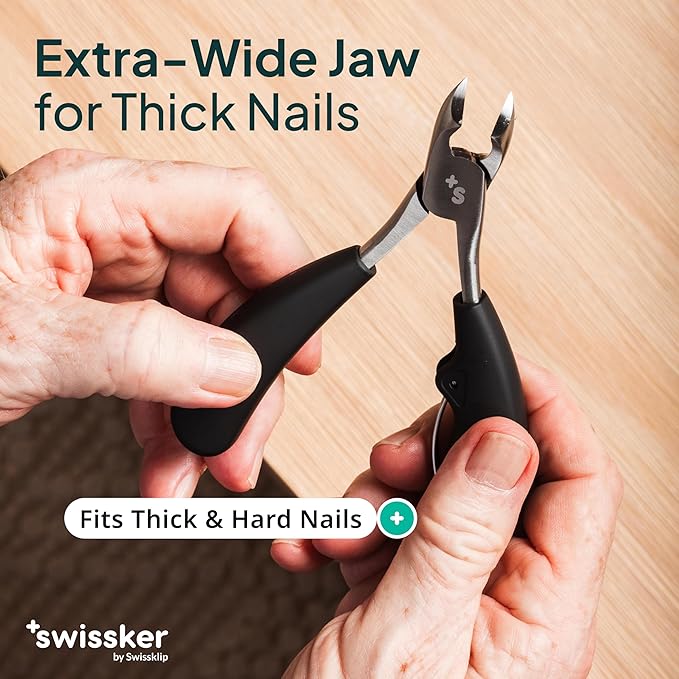 Swissklip Toenail Clippers I Heavy Duty Toe Nail Clippers I Toenail Clippers for Thick Nails I Toenail Scissors I Heavy Duty Nail Clippers for Thick Nails (Pack of 2)