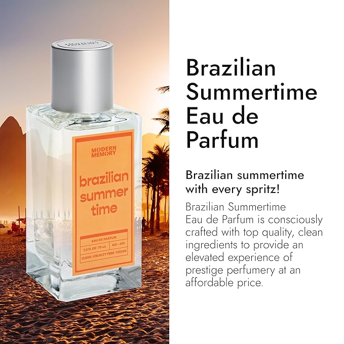 Modern Memory Brazilian Summertime Eau de Parfum for Women, 2.5 fl oz - Notes of Lemon, Salted Caramel & Rich Almond