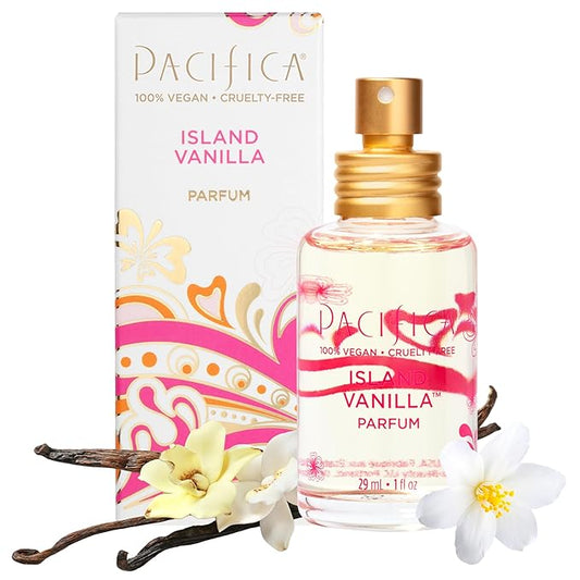 Pacifica Island Vanilla Perfume – Clean Vanilla Fragrance for Women - Warm Tropical Aroma - Long-Lasting Clean Beauty Non Toxic Scent, Vegan & Cruelty-Free, 1 oz Travel-Friendly Spray