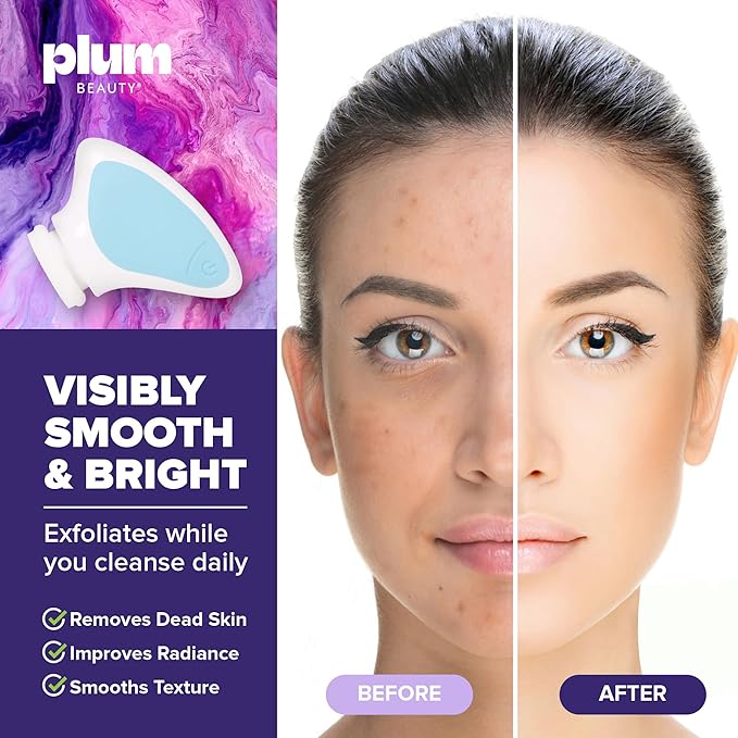 Sonic Facial Cleansing Brush – Gentle Dual-Speed Electric Exfoliator, Water-Resistant Silicone Deep-Pore Face Scrubber for Men & Women