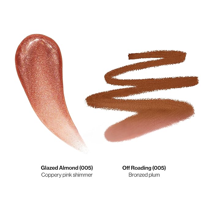 REVLON Super Lustrous Glimmer Gloss and ColorStay Multi-Liner Bundle, Glazed Almond and Off Roading, Pack of 2