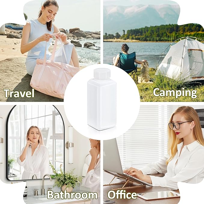 4oz/120ml Leak Proof Plastic Bottles with Caps for Liquids Sample, Reusable Small Bottles Containers for Travel, Camping and Hiking (Translucent, 10 Pcs)