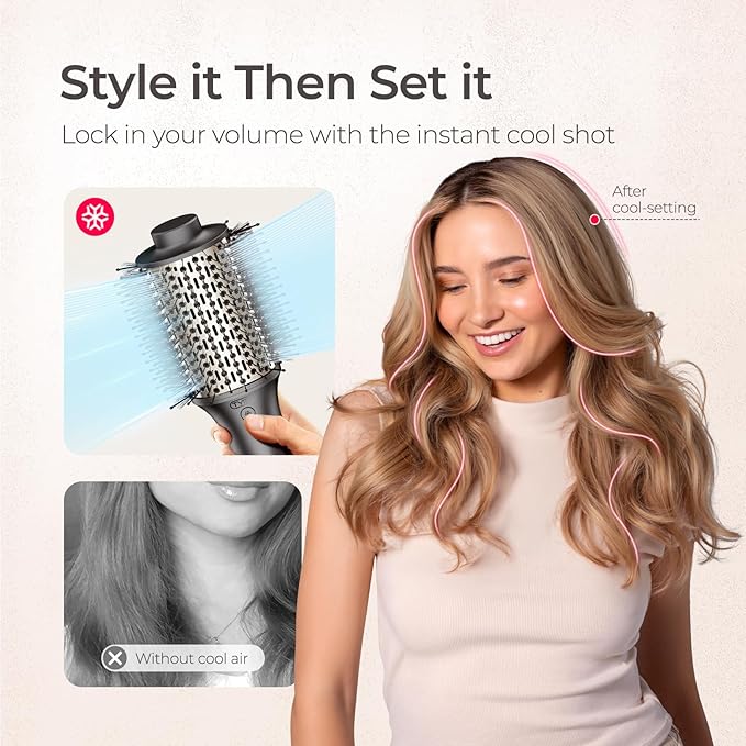 TYMO Hair Dryer Brush Blow Dryer in One, 300% High Speed Hot Air Blowout Brush with Cool Shot, One Step Hairdryer, Straightener, Curling, Volumizer, 12 Setting Mode, 200M Negative Ion for Frizz-Free