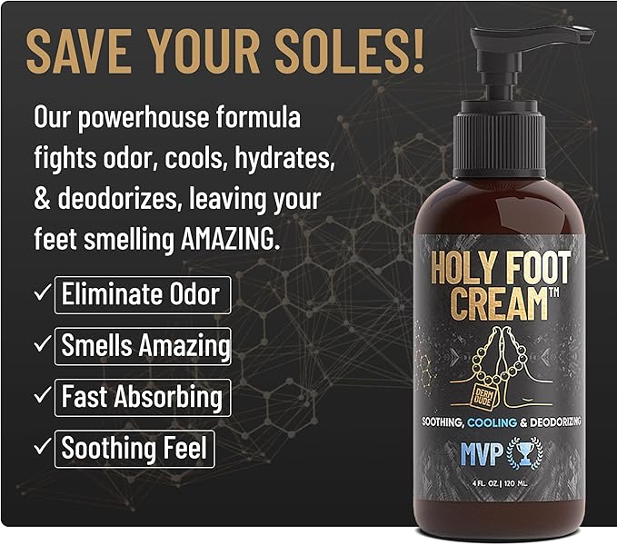 Derm Dude Holy Foot Repair Set | 2X Foot Creams Plus 4-in-1 Foot Scrubber Repair Tool | W/All-Natural DeoPlex for Odor Control - MPV & Strawberry