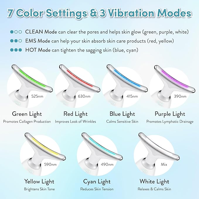 Éclat Facial Massager for Lymphatic Drainage, Face, Neck & Body Tool for Skin Care, Heated Electric Beauty Device for Wrinkles, Fine Lines, Puffy Skin, Lifting, Firming, Sculpting with 7 Light Therapy