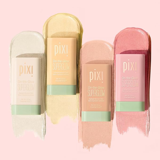Pixi On-the-Glow SuperGlow | Shade GildedGold | Hydrating Highlighter Stick with Ginseng, Aloe Vera & Fruit Extracts | For Cheeks & Brow Bones | 19g / 0.6oz | Paraben-Free Luminous Natural Highlight