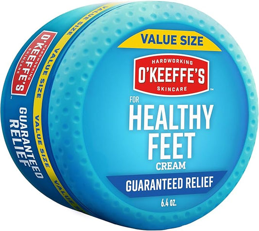 O'Keeffe's for Healthy Feet Foot Cream - 6.4 oz Jar (1 Pack) - Guaranteed Relief for Extremely Cracked, Dry Feet, Repairing Skincare, Instantly Boosts and Retains Moisture Levels