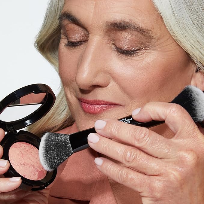 LAURA GELLER NEW YORK Dual-Ended Blush + Bronzer Brush - Blush Bronzer Contour Face Makeup Brush