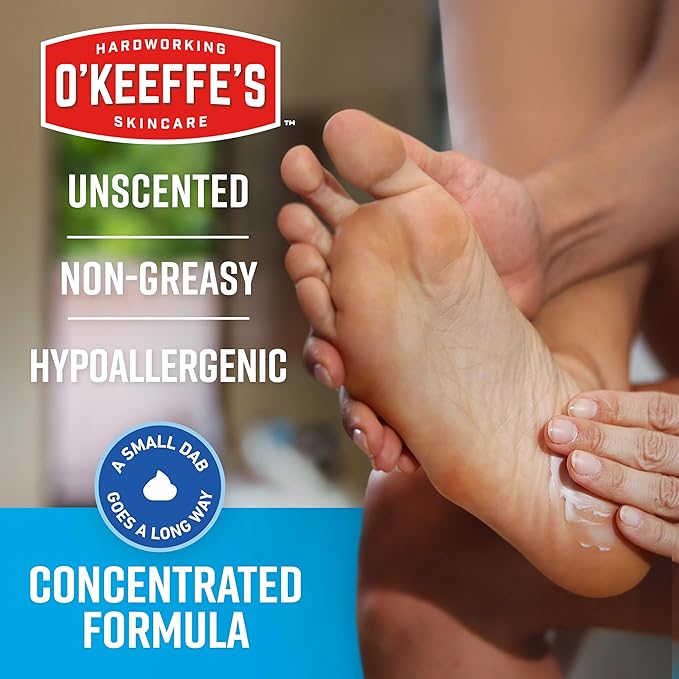 O'Keeffe's for Healthy Feet Foot Cream - 3.2 oz Jar (2 Pack) - Guaranteed Relief for Extremely Cracked, Dry Feet, Repairing Skincare, Instantly Boosts and Retains Moisture Levels