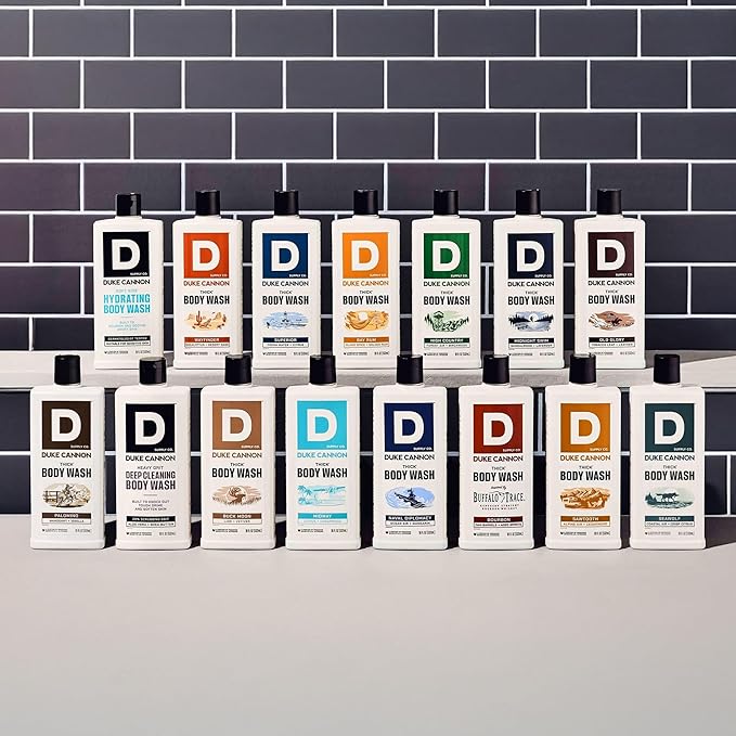 Duke Cannon Supply Co. Thick High Viscosity Body Wash – 3X Thicker, Cleansing Shower and Bath Gel, Mineral-Enriched for Men – Shower Gel – Men’s Body Scrub – Palomino (18 oz)