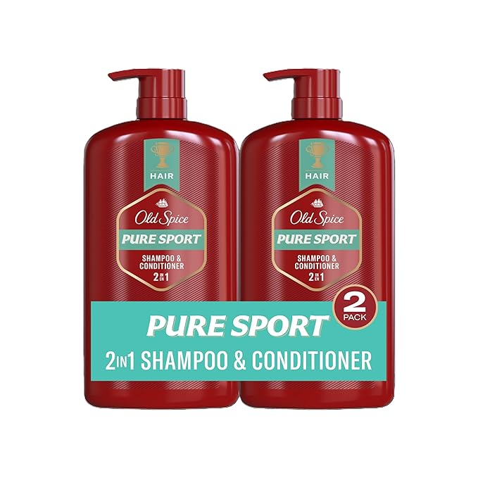 Old Spice Pure Sport 2-in-1 Shampoo and Conditioner Set for Men, Healthier, Fuller, More Moisturized Looking Hair, 29.2 Fl Oz Each, Twin Pack