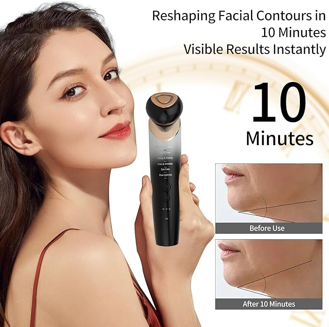 Era of Nature Red Light Facial Toning Device – 3-Mode Microcurrent & Red Light Technology – Lift, Tighten & Infuse – Compact Rejuvenating Skin Tool with Hydrating Gel – Home Beauty Device