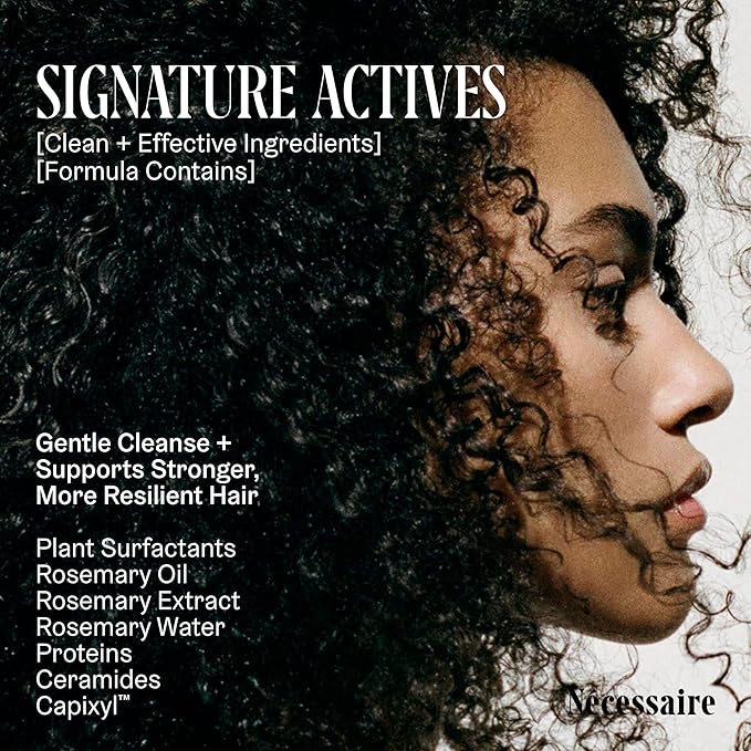 Nécessaire Rosemary Shampoo | Multi-Protein Strengthening Cleanse For Thinning Hair. For Women + Men. Good For All Hair Types/Textures. Free Of Sulfates. Color-Safe. 250 ml / 8.4 oz