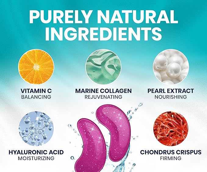 Stylia Collagen & Vitamin C Under Eye Patches for Puffy Eyes & Dark Circles - Depuffing, Hydrating & Firming Under Eye Mask with Hyaluronic Acid - Stocking Stuffers for Teen Girls, Vegan (6 Pairs)