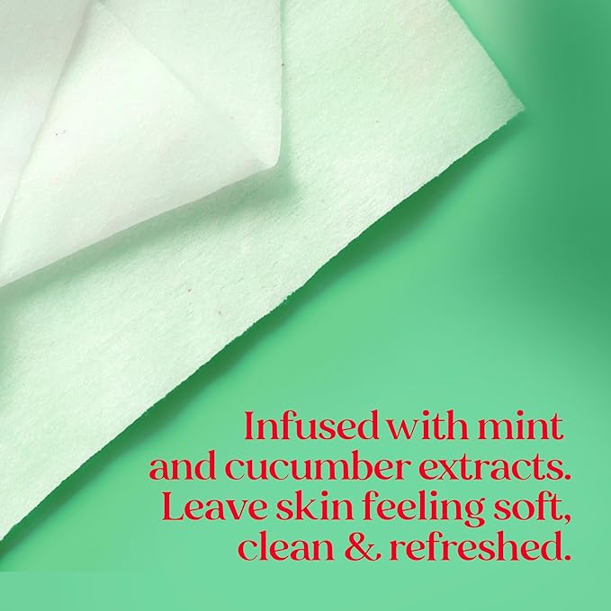 Burt's Bees Cucumber & Mint Face Wipes, for All Skin Types, Refreshing Makeup Remover & Facial Cleansing Towelettes, 30 Ct. (3-Pack)