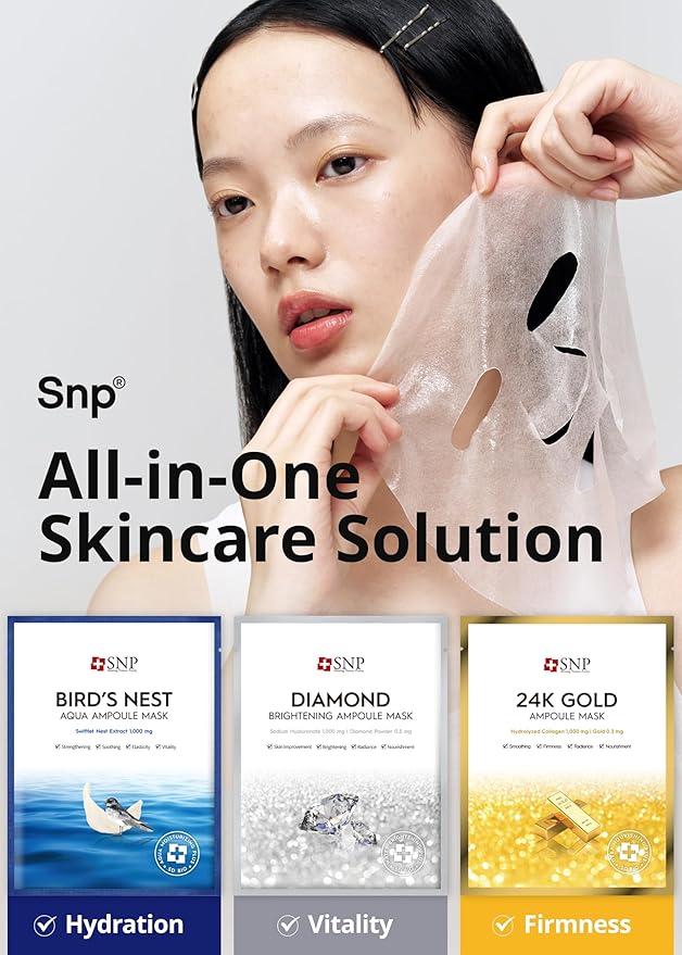 [K Beauty Snp] Variety Ampoule Sheet Mask Set & Vitaronic SOS Ampoule