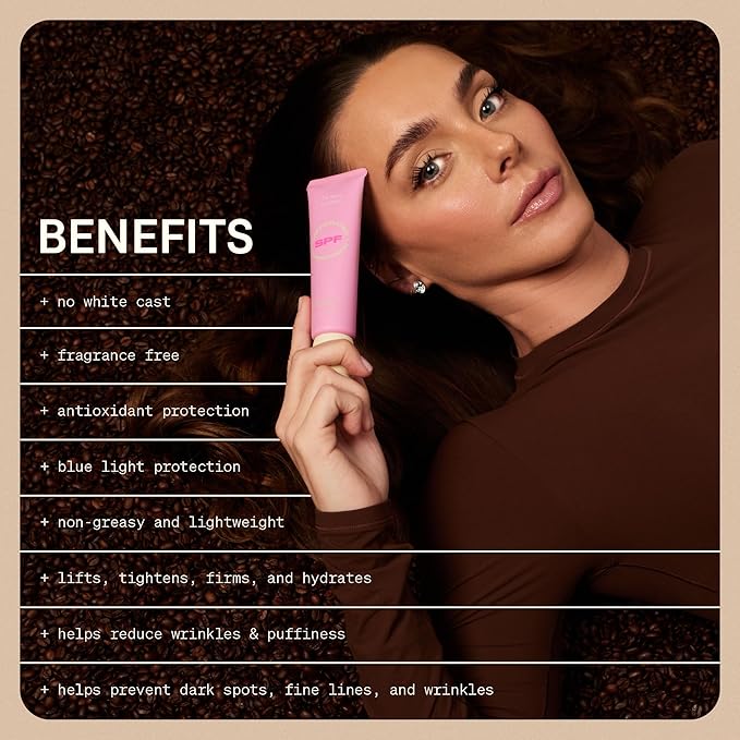 The Skinny Confidential Tinted Sunscreen, SPF 40 - Fragrance Free Face Moisturizer with No White Cast - Non-Greasy & Lightweight Caffeinated Mineral Sunscreen Lotion with Zinc Oxide & Titanium Dioxide