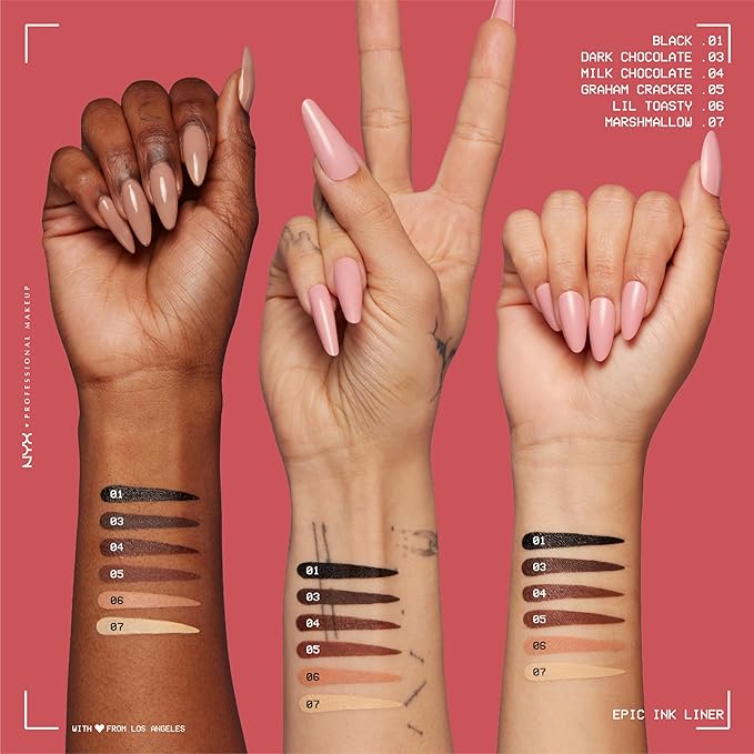 NYX PROFESSIONAL MAKEUP Epic Ink Liner, Waterproof Liquid Eyeliner with Vegan Formula - Lil Toasty (Beige Matte)