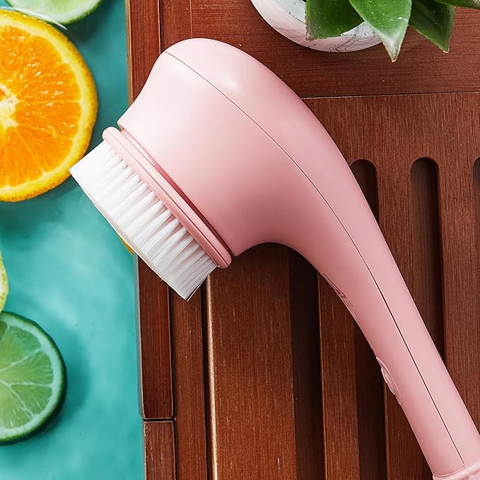 Spa Sciences - NERA - 4-in-1 Shower/Bath Body Brush for Exfoliation, Deep Cleansing, Foot Care, Lotion Infuser, and Massage