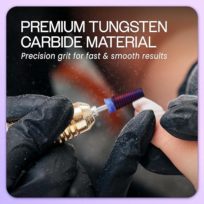 PANA 3/32" Shank 5-in-1 Nail Carbide Bit - (Triple Coarse - Medium Grit, Purple) - Two Way Rotate use for Both Left and Right Handed Fast Remove Acrylic or Hard Gel Machine