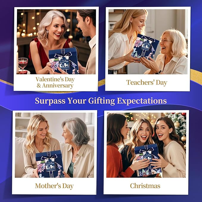 Christmas Spa Gifts for Women - Unique Birthday Spa Gift Baskets Set for Mom, 8 Pcs Self Care Gifts, Ideal Anniversary Christmas Gifts for Wife Girlfriend Daughter Coworker