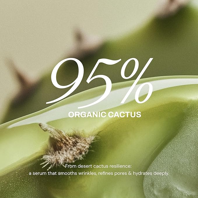 Whamisa Organic Cactus Magic Serum, Anti-Wrinkle & Brightening, Renewing Care, Skin Barrier Support, Fermented Ingredients, Hydrating, Facial Ampoule, Pore Refining, Korean Skin Care (32ml)