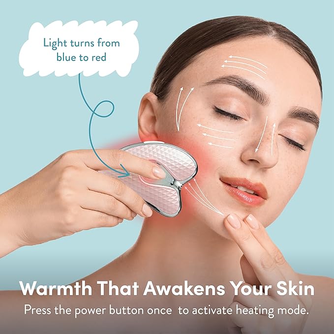 Éclat Gua Sha Facial Massager for Lymphatic Drainage, Face, Neck & Body Scraping Tool, Heated Electric Portable Face Lift Beauty Device, Jawline Shaper, Double Chin Reducer for Firming & Contouring