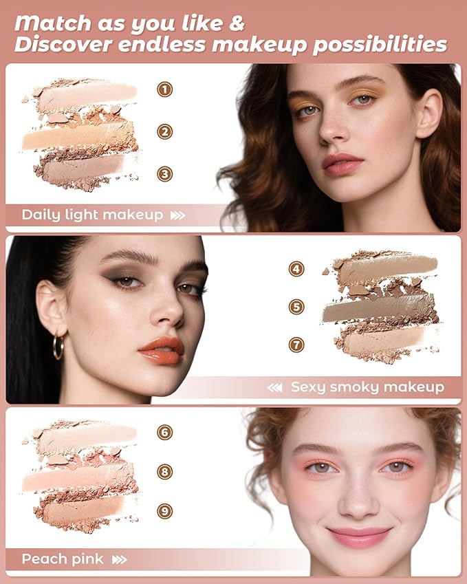 Eyeshadow Palette，Matte Naked Eyeshadow Pallet with Brush，Highly Pigmented Blendable Shades Neutral Nude Eye Shadow Makeup for Older Women，Naturing-Looking，Long-Wearing（Sweetheart）