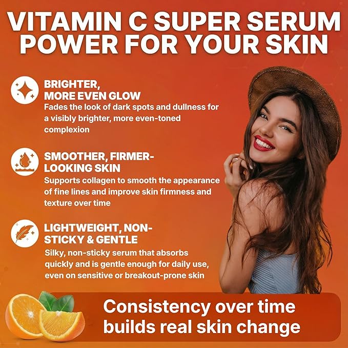 GlowMedik Vitamin C Serum for Face – Brightens Dark Spots + Evens Skin Tone with Hyaluronic Acid, Vitamin E & MSM, Hydrates & Firms for a Youthful-Looking, Age-Defying Glow, 30ml 1.01 fl oz