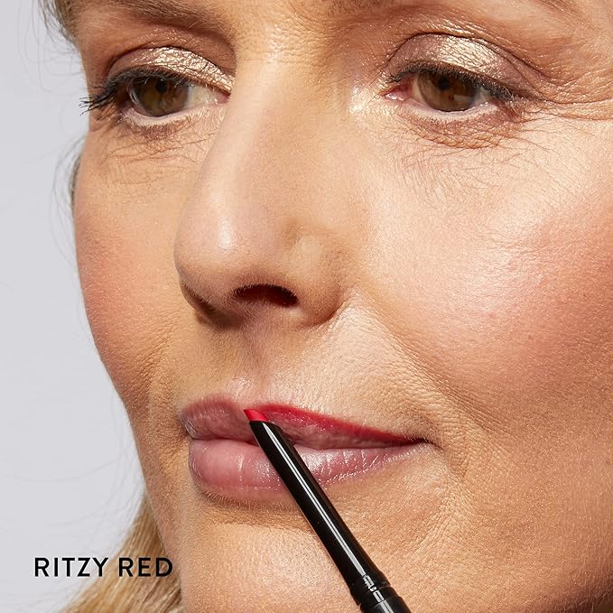 LAURA GELLER NEW YORK Modern Classic Lip Liner, Luxurious Creamy Long Lasting Lip Liner, Prevents Feathering and Fading, Ritzy Red