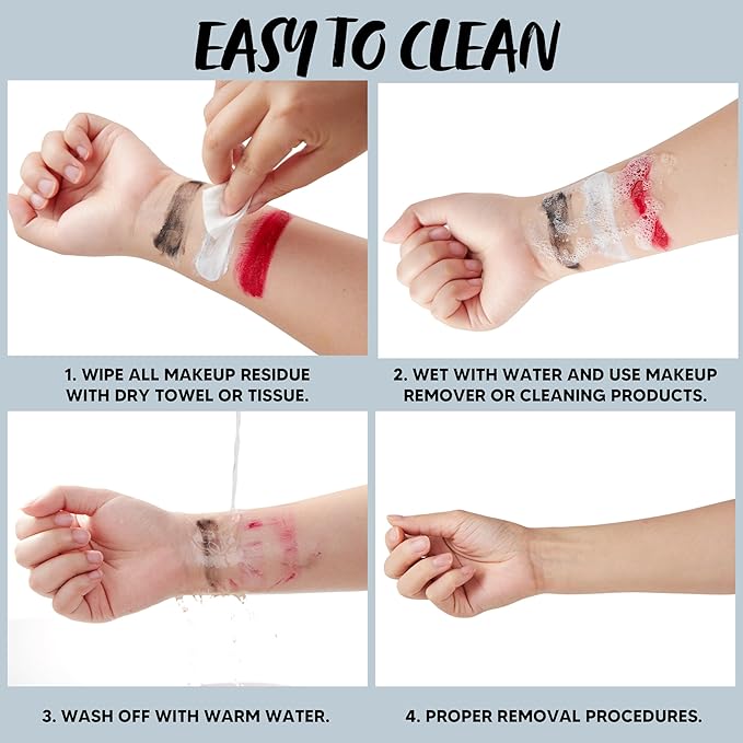 Spooktacular Creations Halloween Makeup Palette 3 Colors Face Body Paint for Adult SFX Zombie Skeleton Cosplay with Painting Brush Cosplay Party Dress Up (7 Oz, White Black Red )