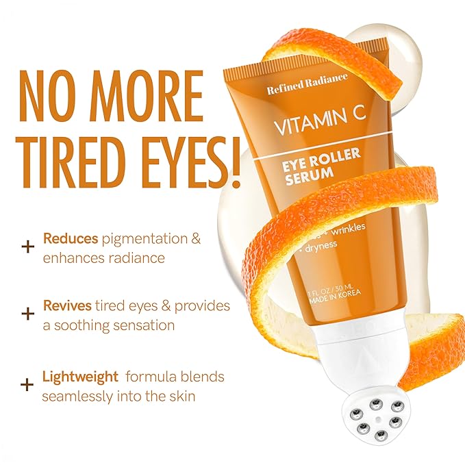 Vitamin C Eye Roller – Dermatologist Tested, Anti-Aging, Korean Skin Care – Fades Dark Circles, Boosts Collagen, Smooths Fine Lines – Clean Beauty Formula – 1.0 FL. Oz